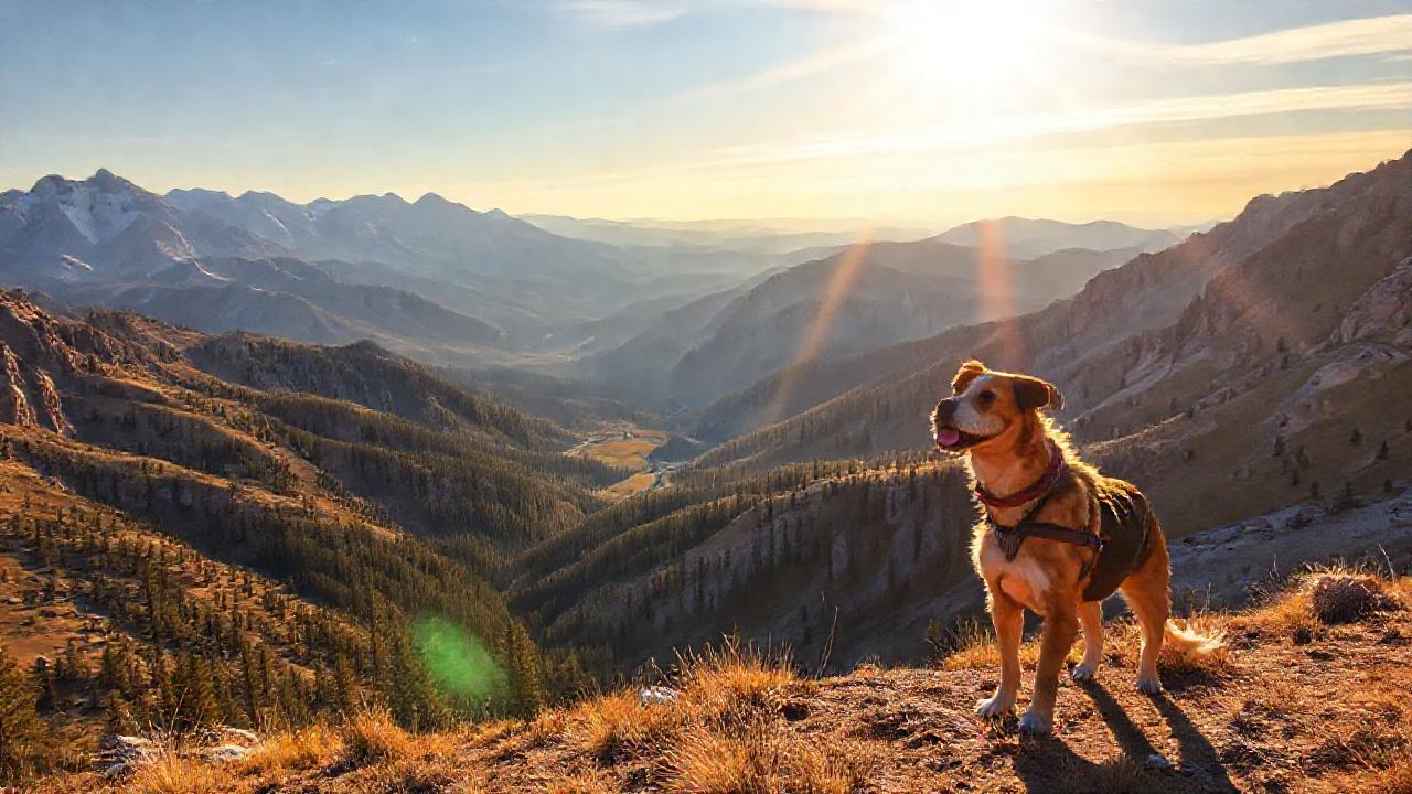 Un perro feliz explora el Wyoming